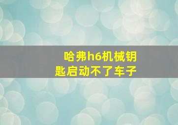 哈弗h6机械钥匙启动不了车子