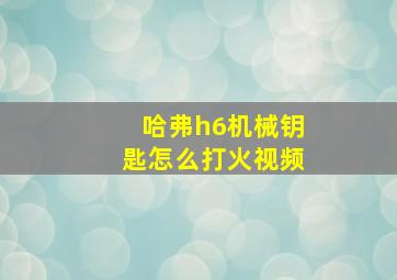 哈弗h6机械钥匙怎么打火视频