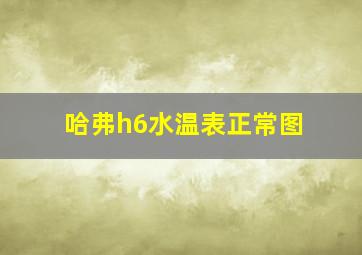 哈弗h6水温表正常图