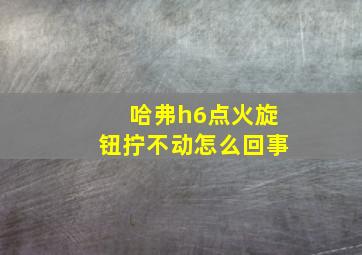 哈弗h6点火旋钮拧不动怎么回事