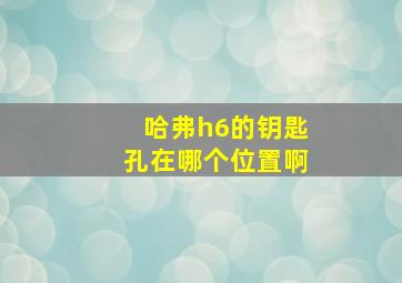 哈弗h6的钥匙孔在哪个位置啊