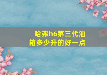 哈弗h6第三代油箱多少升的好一点