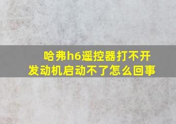 哈弗h6遥控器打不开发动机启动不了怎么回事