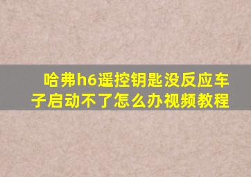 哈弗h6遥控钥匙没反应车子启动不了怎么办视频教程