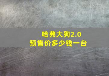 哈弗大狗2.0预售价多少钱一台