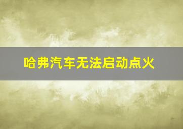 哈弗汽车无法启动点火