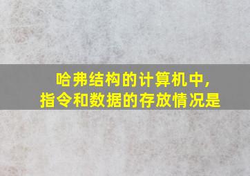 哈弗结构的计算机中,指令和数据的存放情况是