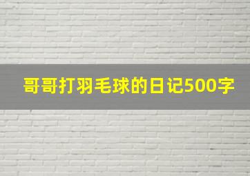 哥哥打羽毛球的日记500字