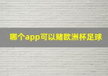 哪个app可以赌欧洲杯足球