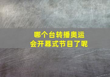 哪个台转播奥运会开幕式节目了呢