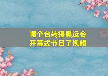 哪个台转播奥运会开幕式节目了视频