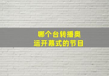 哪个台转播奥运开幕式的节目