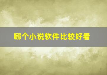 哪个小说软件比较好看