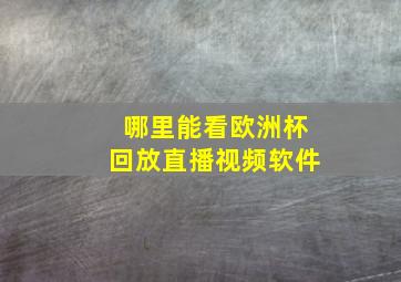 哪里能看欧洲杯回放直播视频软件