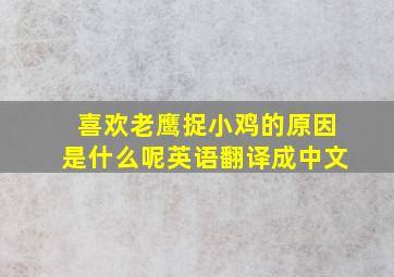 喜欢老鹰捉小鸡的原因是什么呢英语翻译成中文