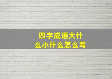 四字成语大什么小什么怎么写