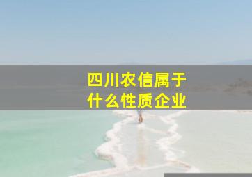 四川农信属于什么性质企业