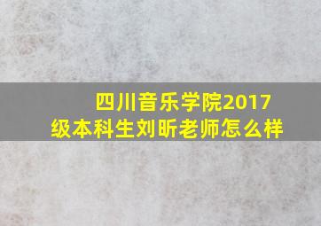 四川音乐学院2017级本科生刘昕老师怎么样