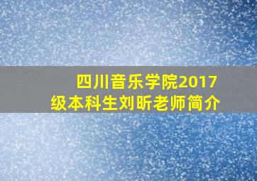 四川音乐学院2017级本科生刘昕老师简介