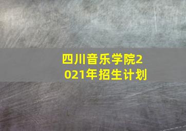 四川音乐学院2021年招生计划