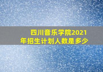 四川音乐学院2021年招生计划人数是多少