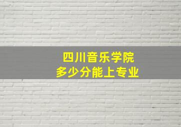 四川音乐学院多少分能上专业