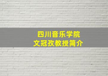 四川音乐学院文冠孜教授简介