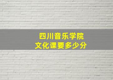 四川音乐学院文化课要多少分