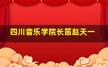 四川音乐学院长笛赵天一