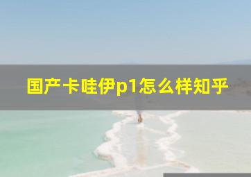 国产卡哇伊p1怎么样知乎