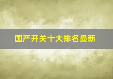 国产开关十大排名最新