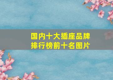 国内十大插座品牌排行榜前十名图片