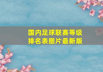 国内足球联赛等级排名表图片最新版