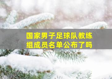 国家男子足球队教练组成员名单公布了吗