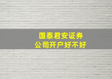 国泰君安证券公司开户好不好