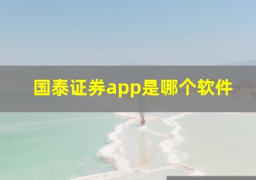 国泰证券app是哪个软件