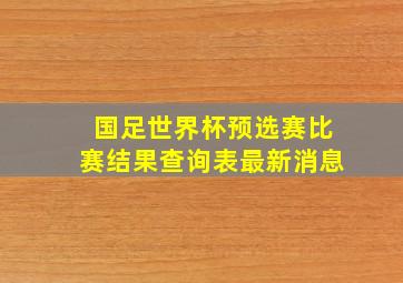 国足世界杯预选赛比赛结果查询表最新消息