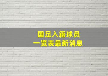 国足入籍球员一览表最新消息