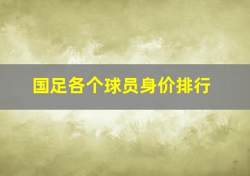 国足各个球员身价排行