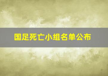 国足死亡小组名单公布