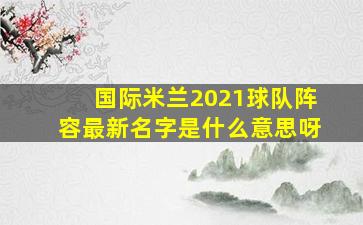 国际米兰2021球队阵容最新名字是什么意思呀