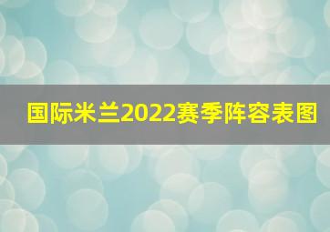 国际米兰2022赛季阵容表图