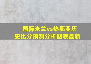 国际米兰vs热那亚历史比分预测分析图表最新