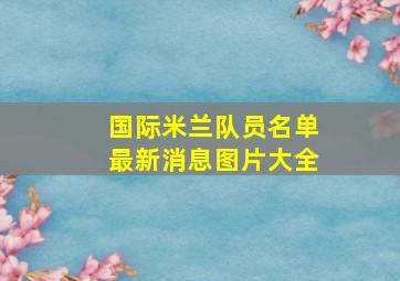 国际米兰队员名单最新消息图片大全