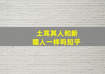 土耳其人和新疆人一样吗知乎