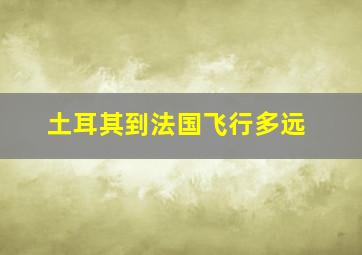 土耳其到法国飞行多远