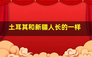 土耳其和新疆人长的一样