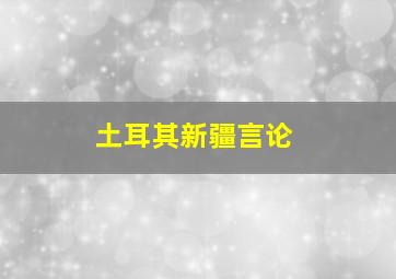 土耳其新疆言论