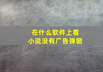 在什么软件上看小说没有广告弹窗