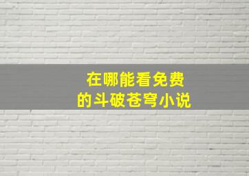 在哪能看免费的斗破苍穹小说